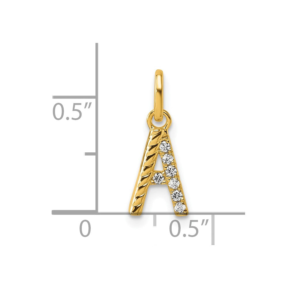 Twisted with .05 ct. Diamond Initial A Charm - WBC