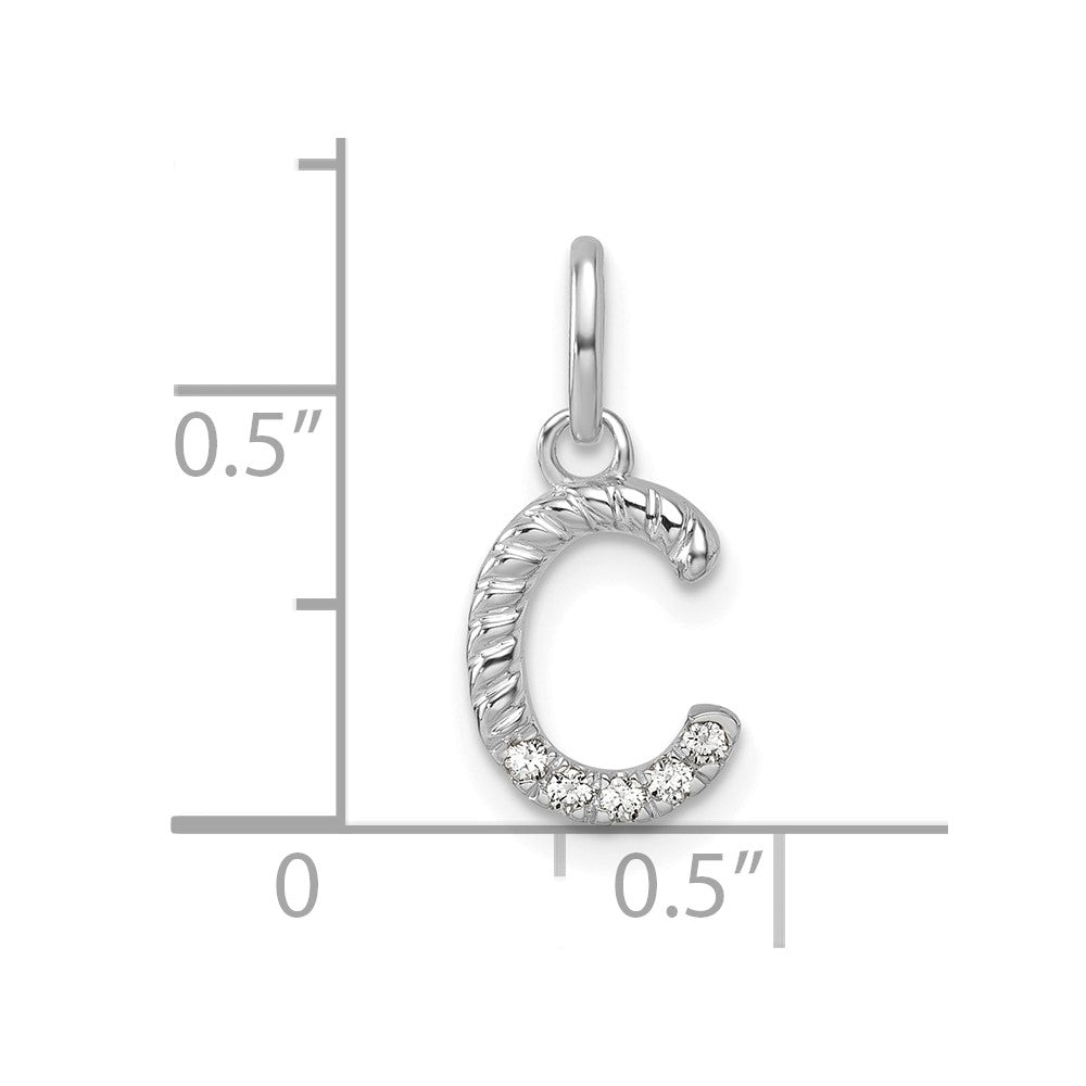 Twisted with .05 ct. Diamond Initial C Charm - WBC