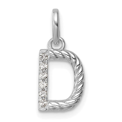 Twisted .05 ct. Diamond Initial D Charm - WBC