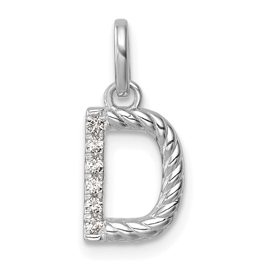 Twisted .05 ct. Diamond Initial D Charm - WBC