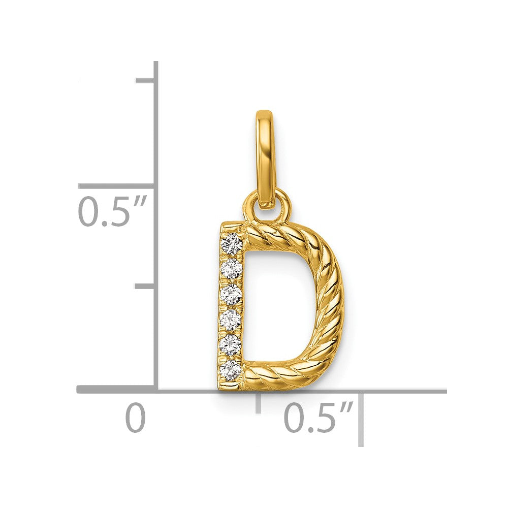 Twisted with .05 ct. Diamond Initial D Charm - WBC