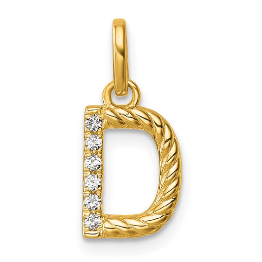 Twisted with .05 ct. Diamond Initial D Charm - WBC