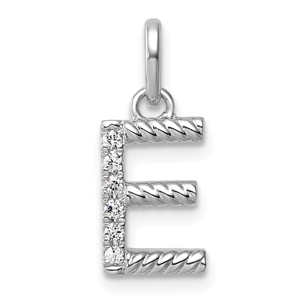 Twisted .05 ct. Diamond Initial E Charm - WBC