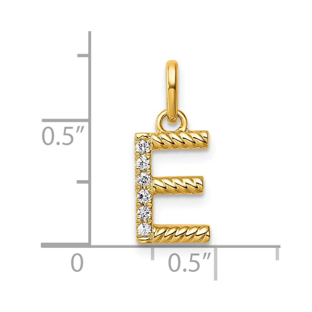 Twisted with .05 ct. Diamond Initial E Charm - WBC
