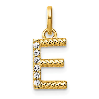 Twisted with .05 ct. Diamond Initial E Charm - WBC