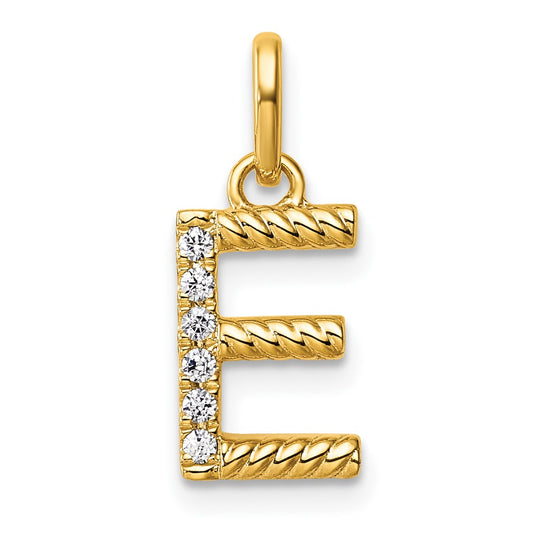 Twisted with .05 ct. Diamond Initial E Charm - WBC