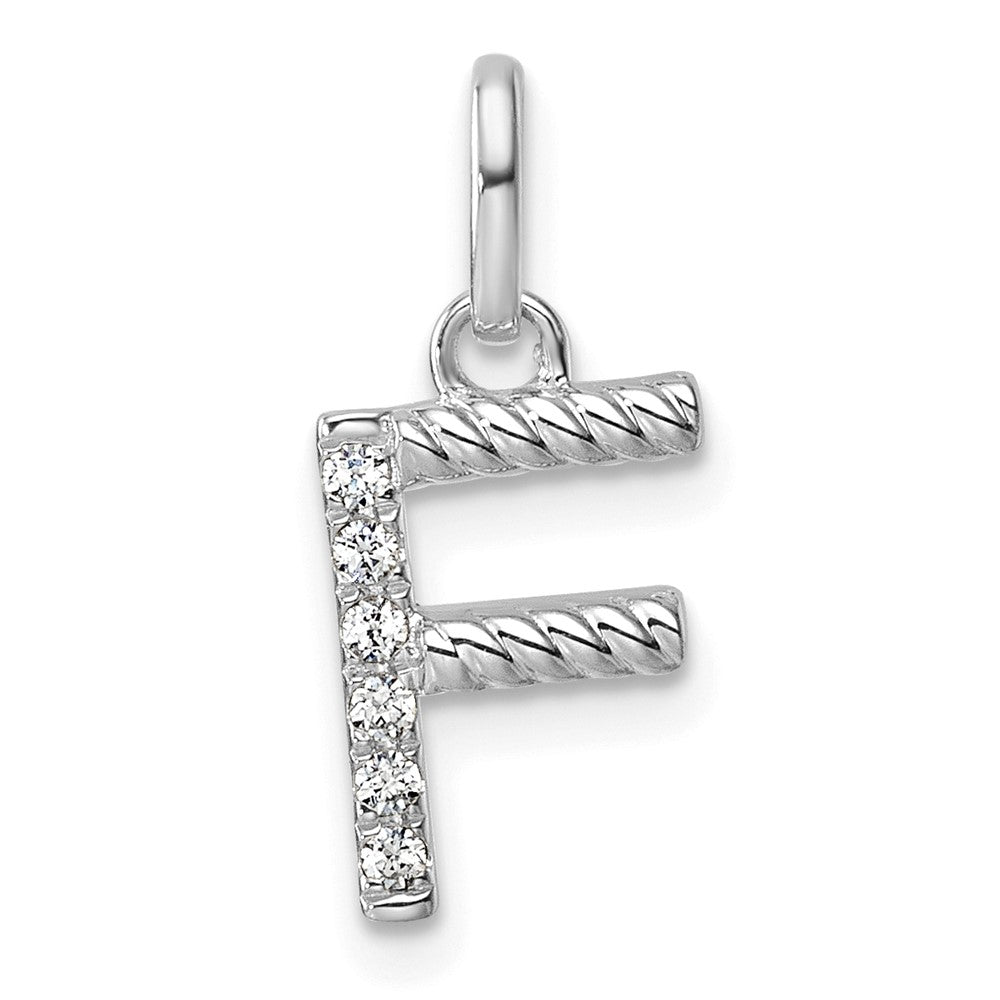 Twisted .05 ct. Diamond Initial F Charm - WBC