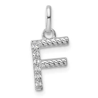 Twisted .05 ct. Diamond Initial F Charm - WBC