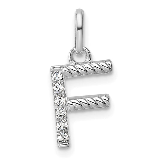 Twisted .05 ct. Diamond Initial F Charm - WBC