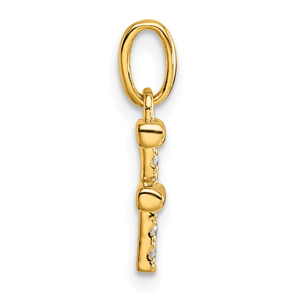 Twisted .05 ct. Diamond Initial F Charm - WBC