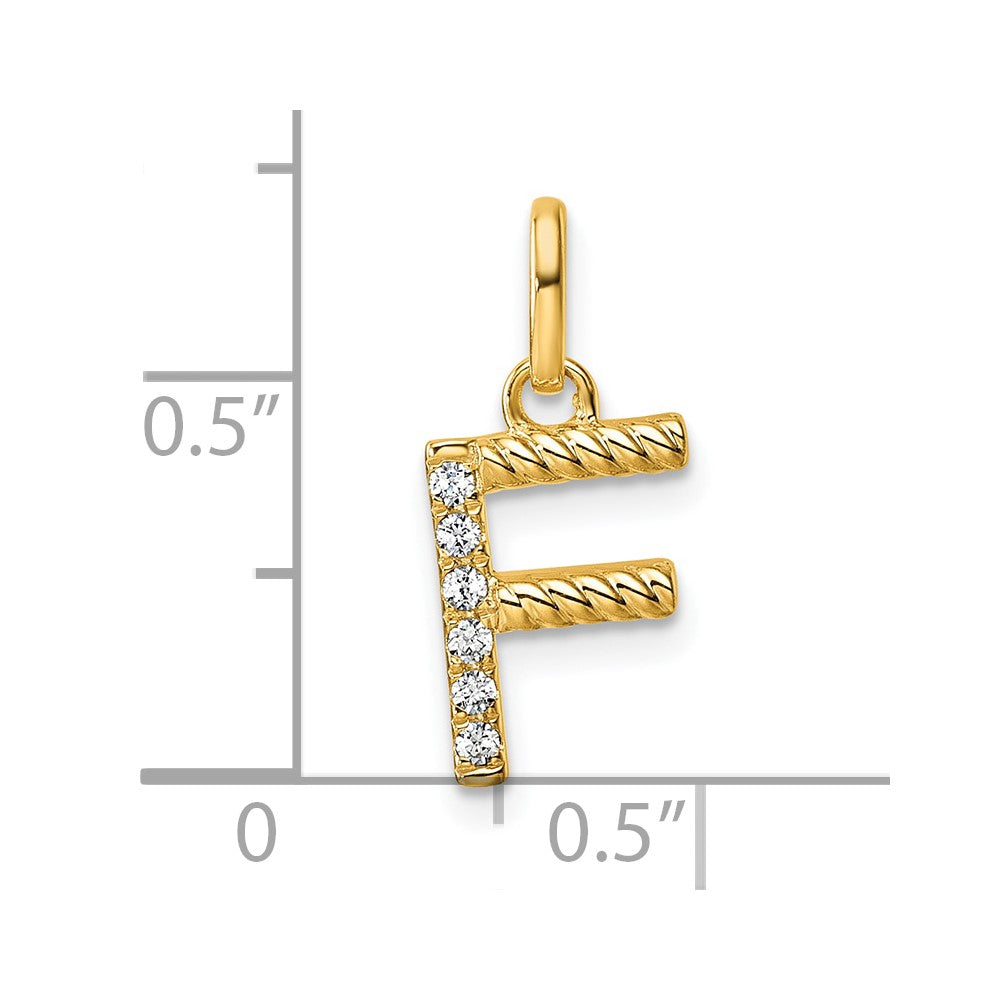 Twisted .05 ct. Diamond Initial F Charm - WBC