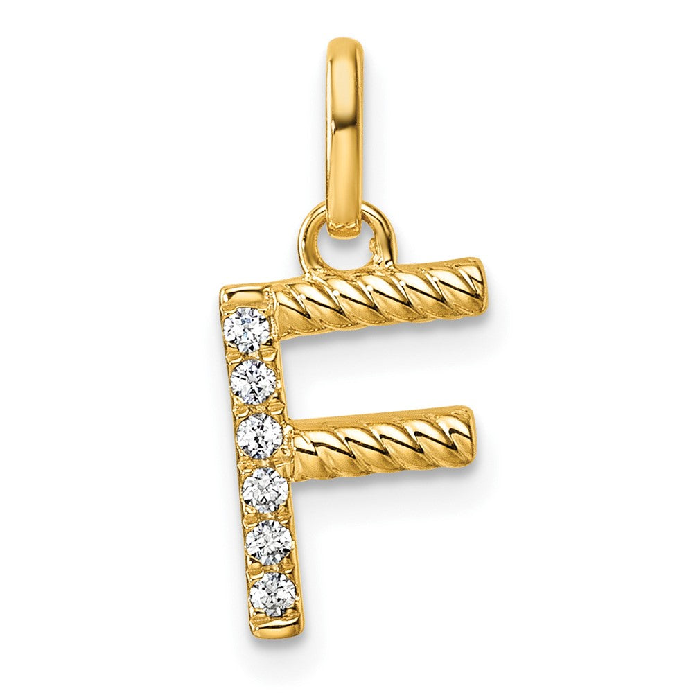 Twisted .05 ct. Diamond Initial F Charm - WBC