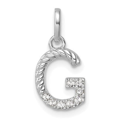 Twisted .07 ct. Diamond Initial G Charm - WBC