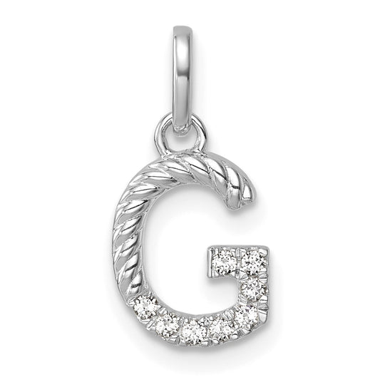 Twisted .07 ct. Diamond Initial G Charm - WBC