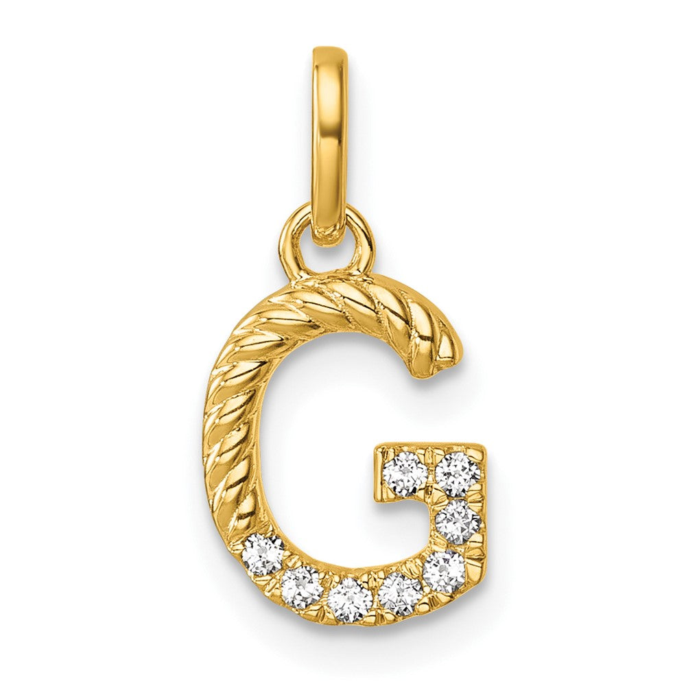 Twisted .07 ct. Diamond Initial G Charm - WBC