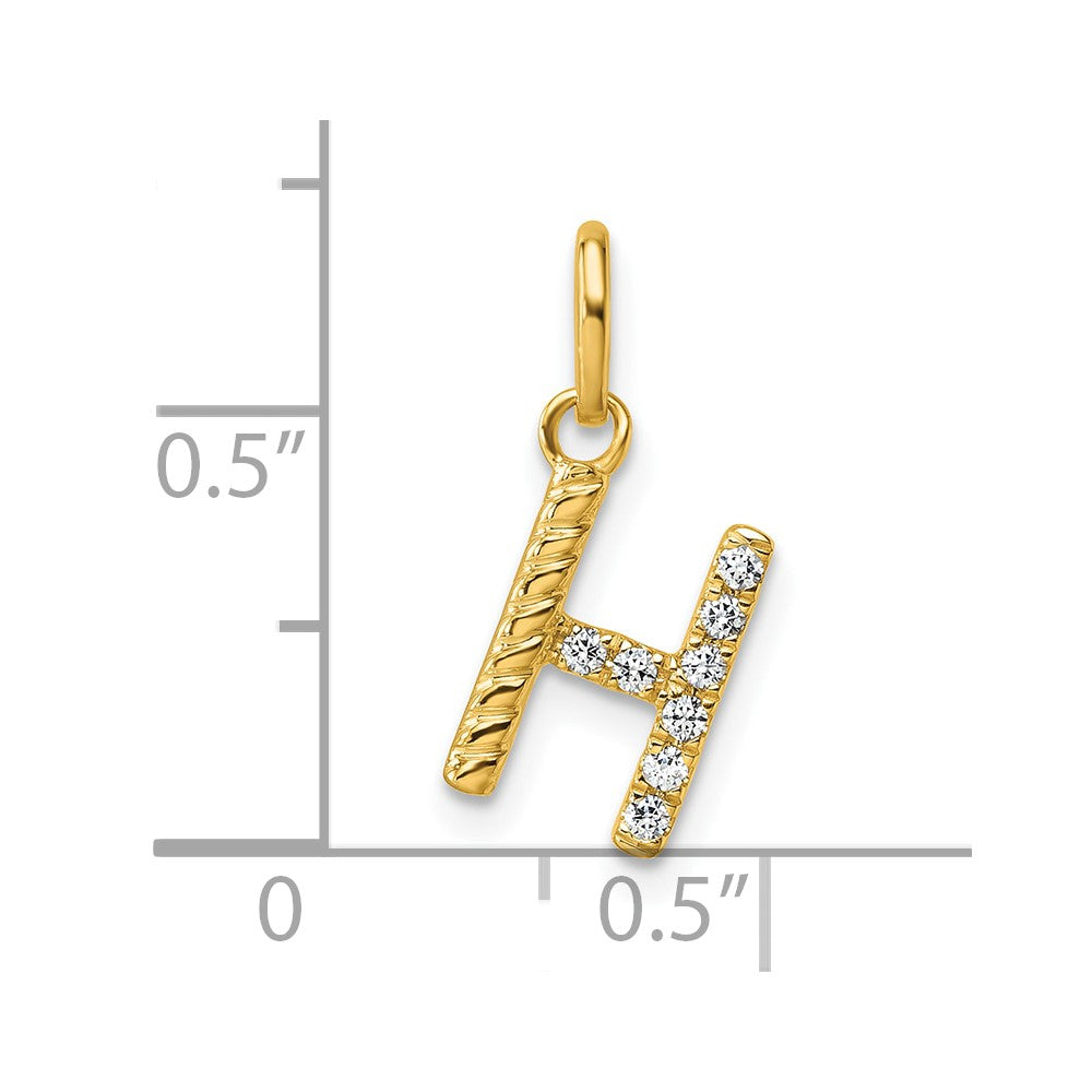 Twisted .07 ct. Diamond Initial H Charm - WBC