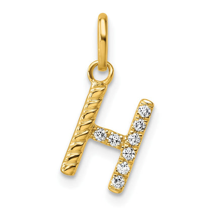 Twisted .07 ct. Diamond Initial H Charm - WBC