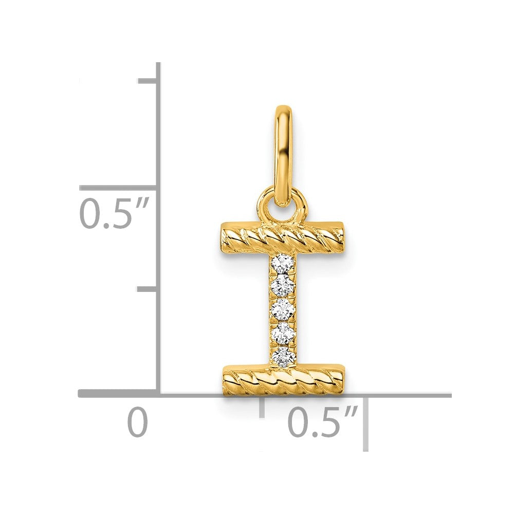 Twisted .05 ct. Diamond Initial I Charm - WBC