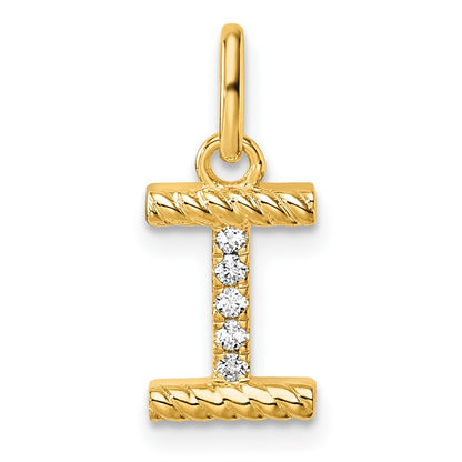 Twisted .05 ct. Diamond Initial I Charm - WBC