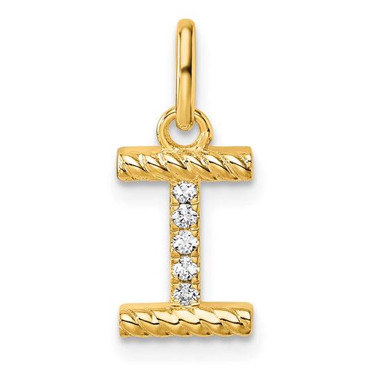 Twisted .05 ct. Diamond Initial I Charm - WBC