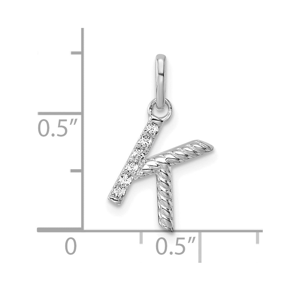 Twisted .05 Ct. Diamond Initial K Charm - WBC