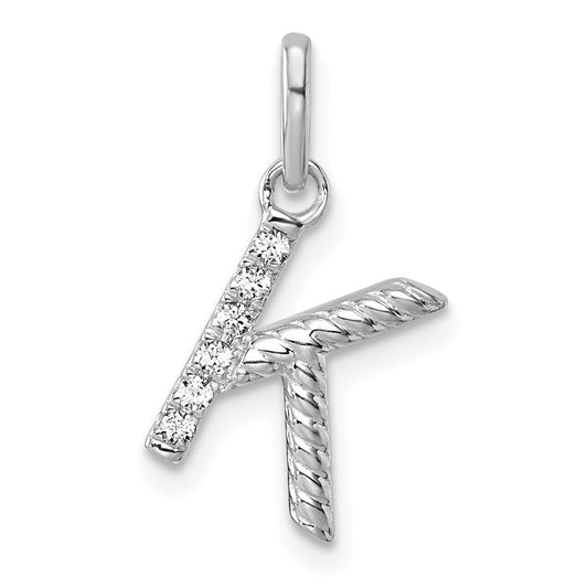 Twisted .05 Ct. Diamond Initial K Charm - WBC