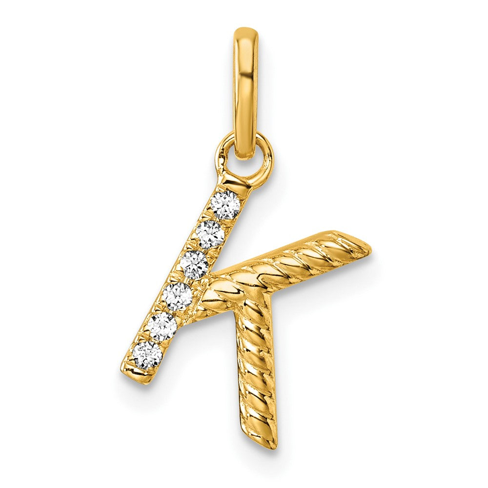 Twisted .05 Ct. Diamond Initial K Charm - WBC