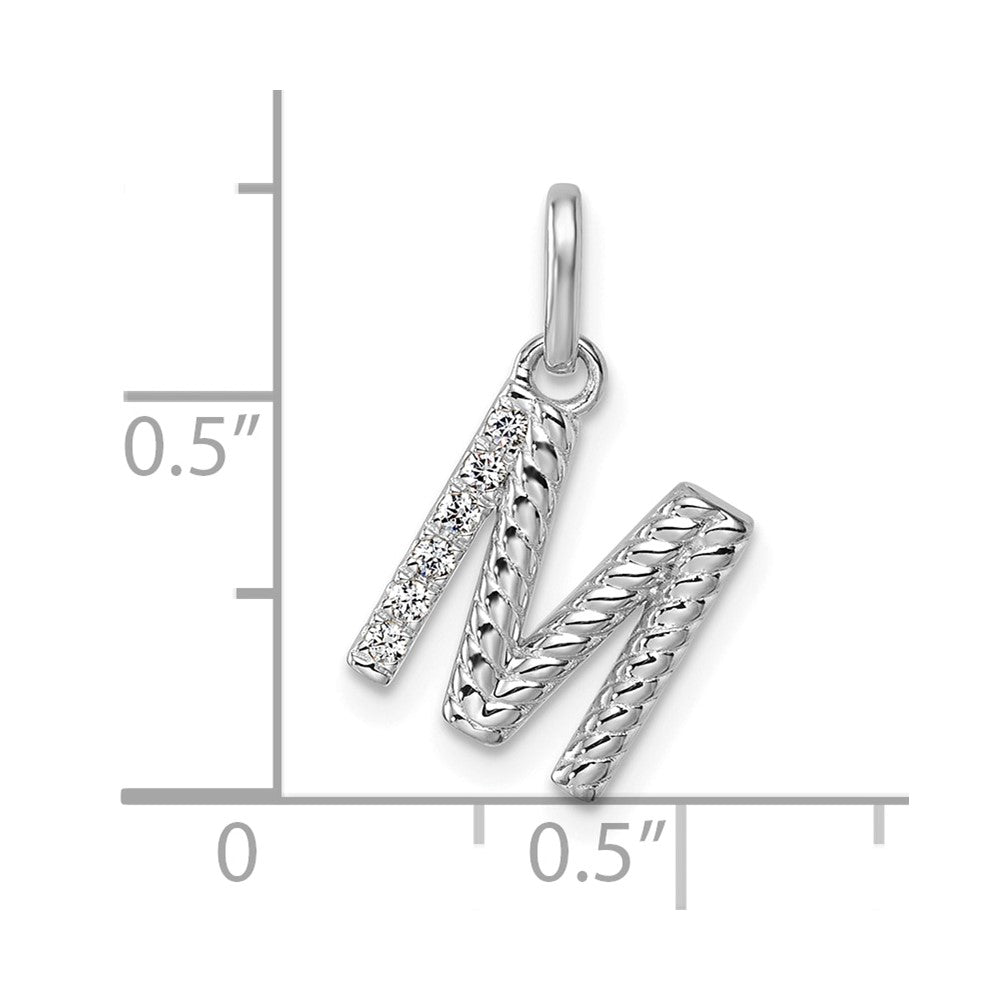 Twisted .05 ct. Diamond Initial M Charm - WBC