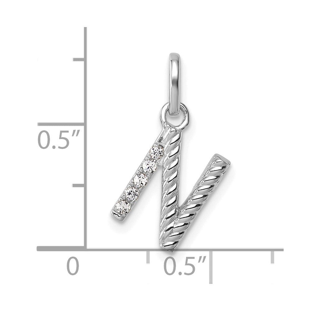 Twisted .05 ct. Diamond Initial N Charm - WBC