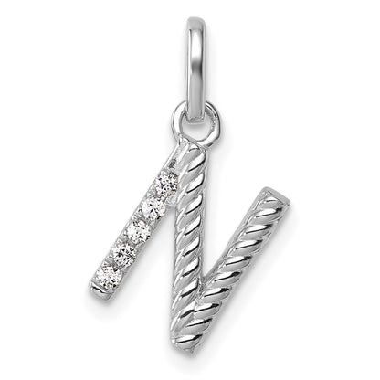 Twisted .05 ct. Diamond Initial N Charm - WBC