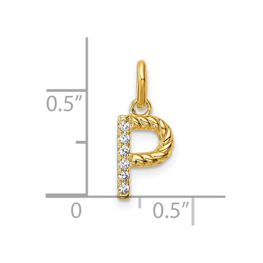 Twisted .05 ct. Diamond Initial P Charm - WBC