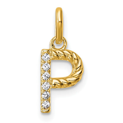Twisted .05 ct. Diamond Initial P Charm - WBC
