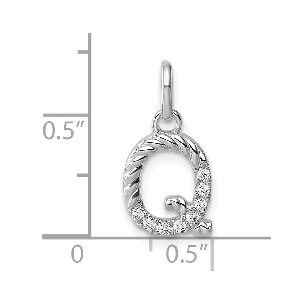 Twisted .07 ct. Diamond Initial Q Charm - WBC