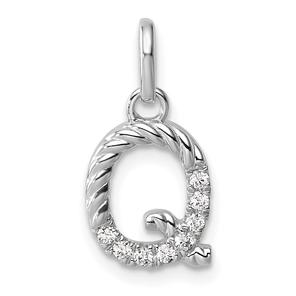 Twisted .07 ct. Diamond Initial Q Charm - WBC