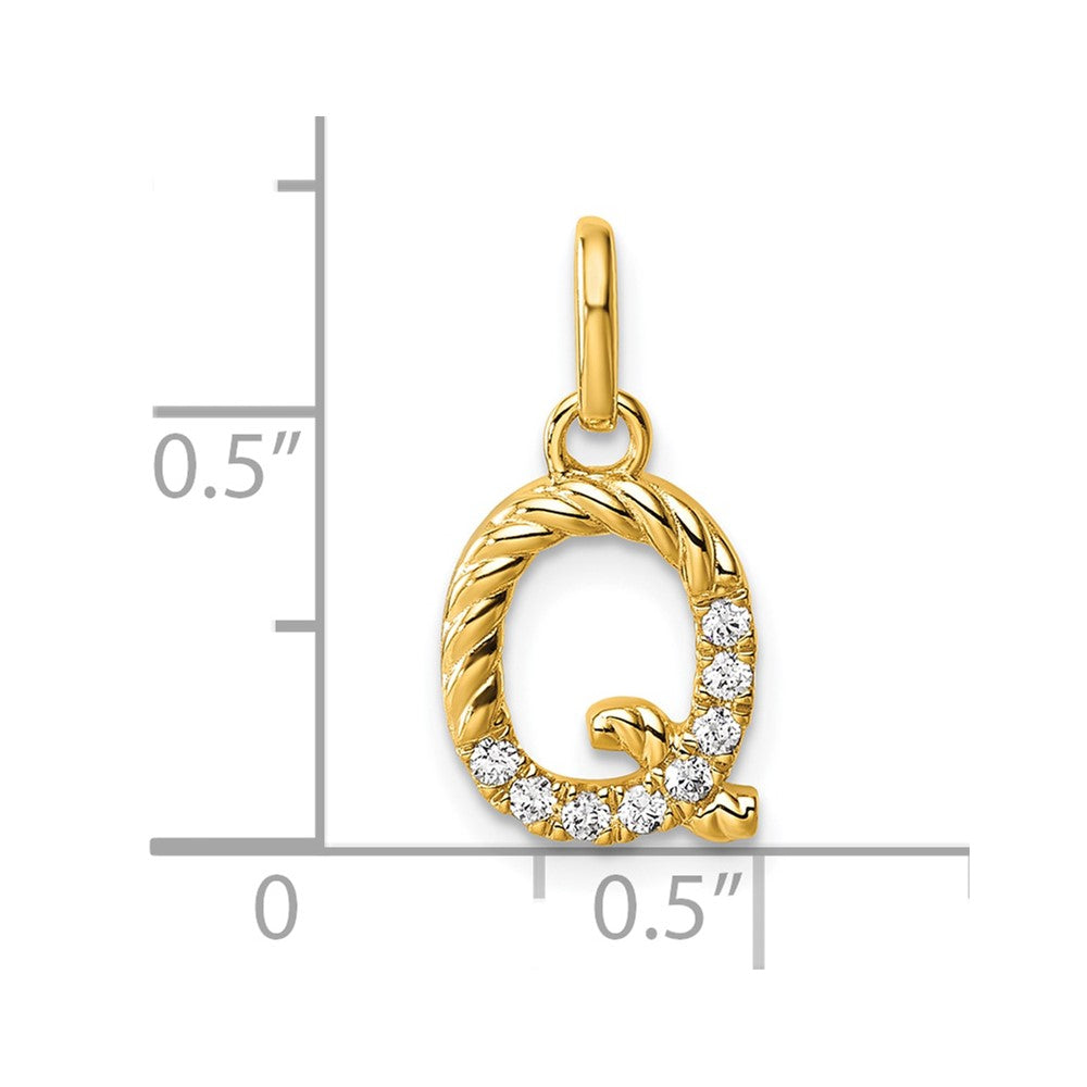 Twisted .07 ct. Diamond Initial Q Charm - WBC