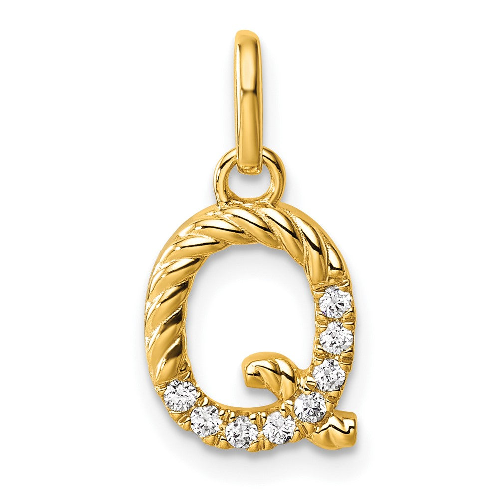 Twisted .07 ct. Diamond Initial Q Charm - WBC