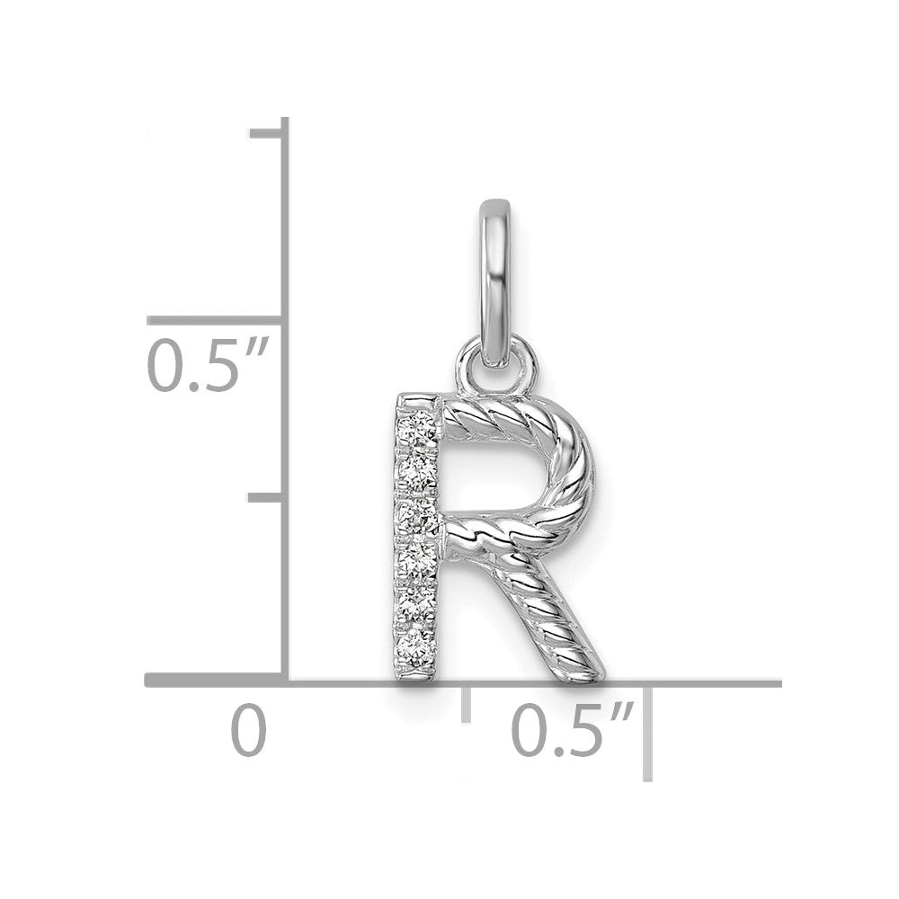 Twisted .05 ct. Diamond Initial R Charm - WBC