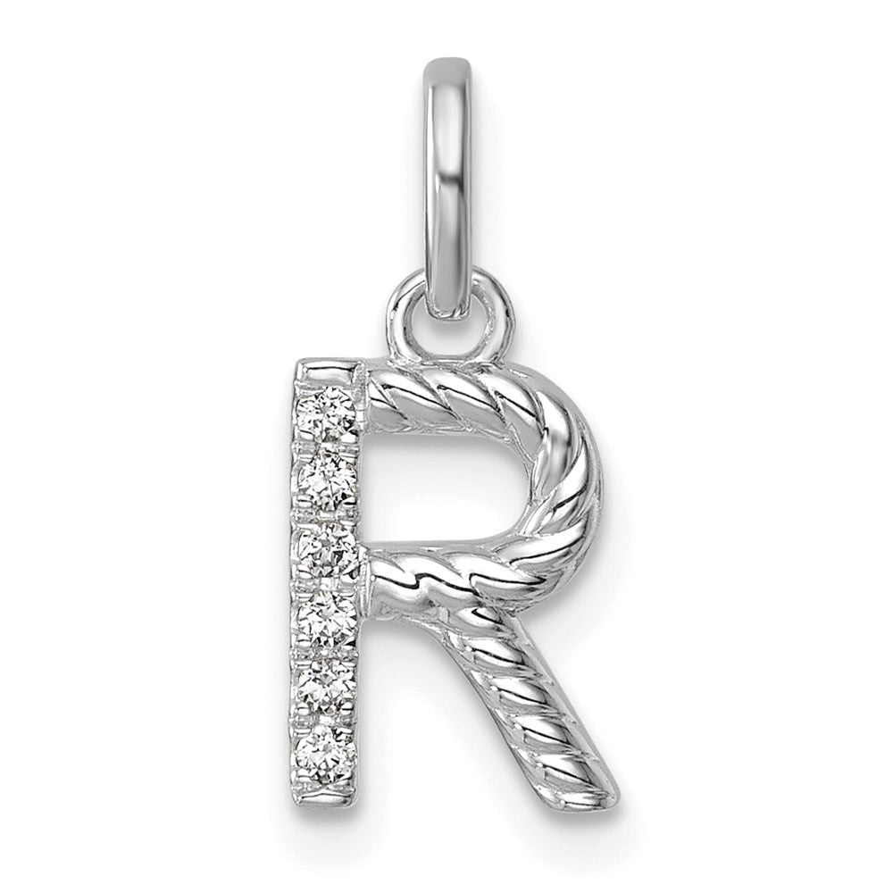 Twisted .05 ct. Diamond Initial R Charm - WBC