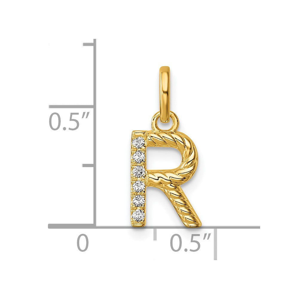 Twisted .05 ct. Diamond Initial R Charm - WBC