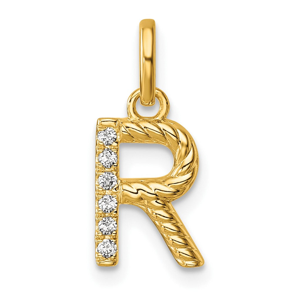 Twisted .05 ct. Diamond Initial R Charm - WBC