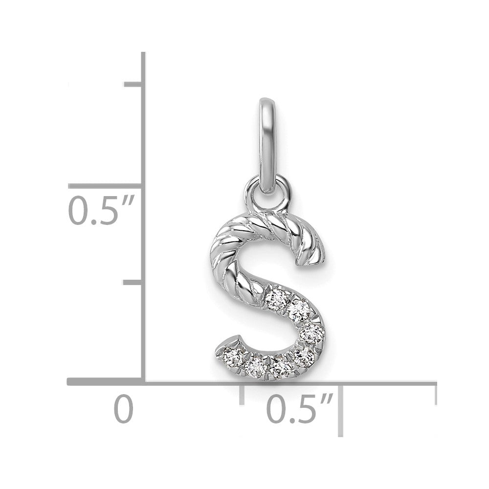 Twisted .07 ct. Diamond Initial S Charm - WBC