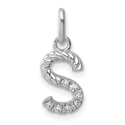 Twisted .07 ct. Diamond Initial S Charm - WBC