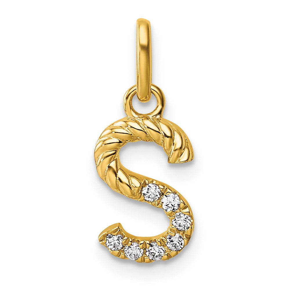 Twisted .07 ct. Diamond Initial S Charm - WBC
