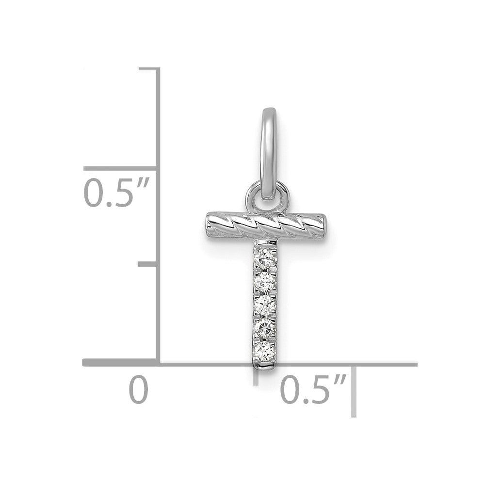 Twisted .05 ct. Diamond Initial T Charm - WBC