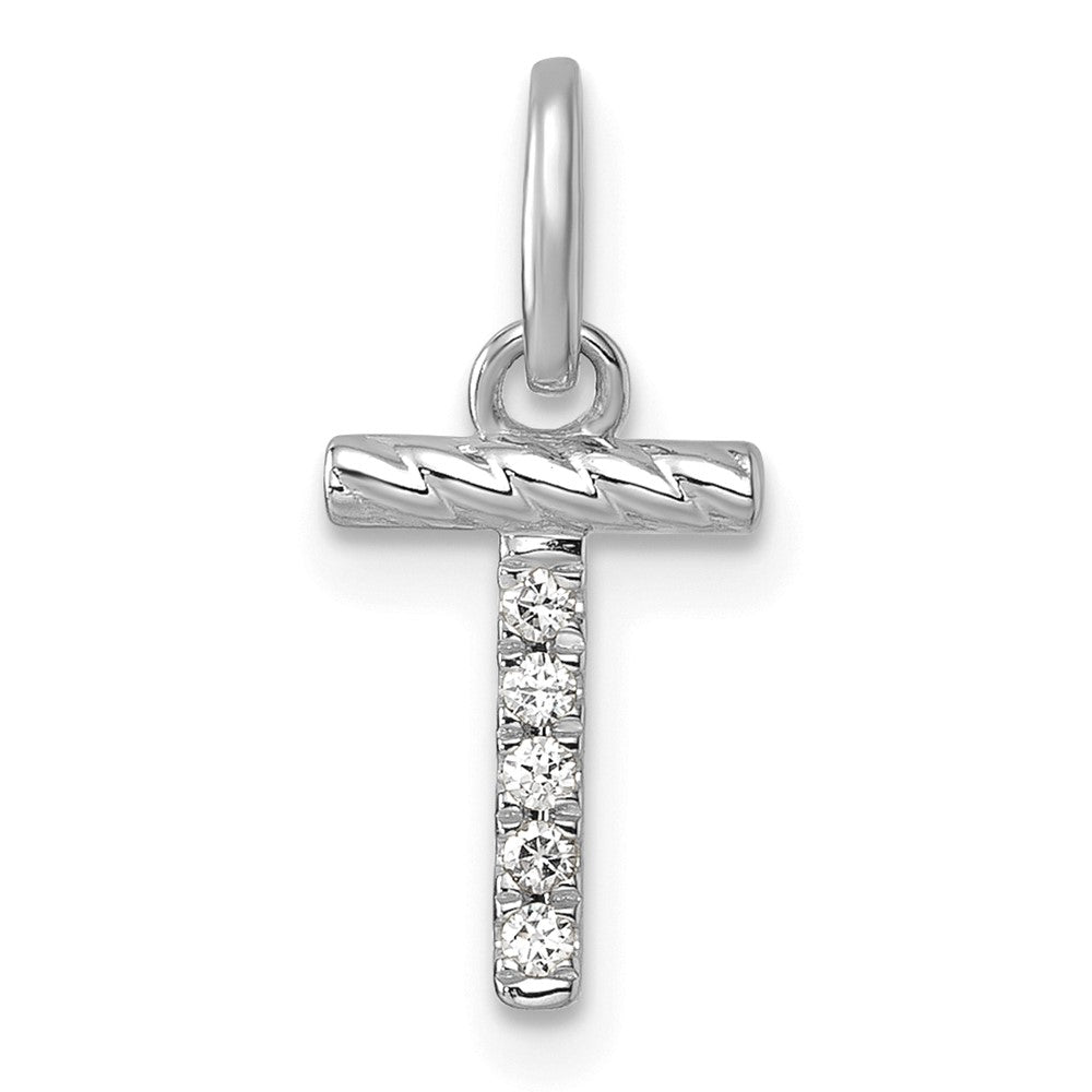 Twisted .05 ct. Diamond Initial T Charm - WBC