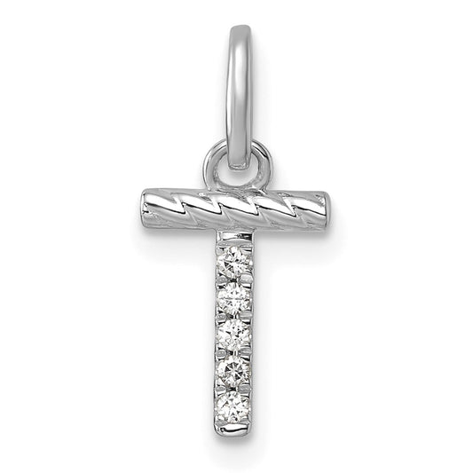 Twisted .05 ct. Diamond Initial T Charm - WBC