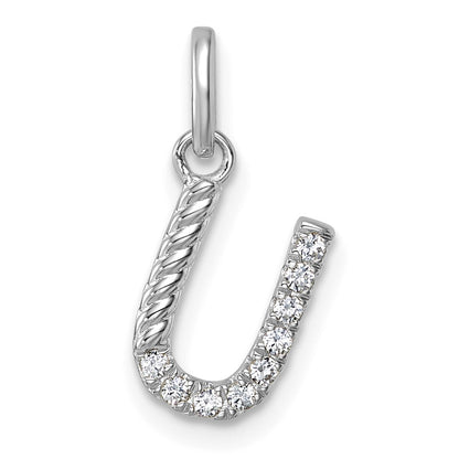 Twisted .10 ct. Diamond Initial U Charm - WBC