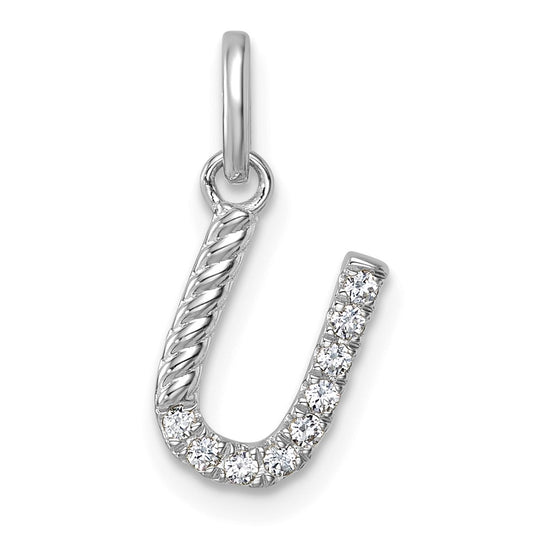 Twisted .10 ct. Diamond Initial U Charm - WBC