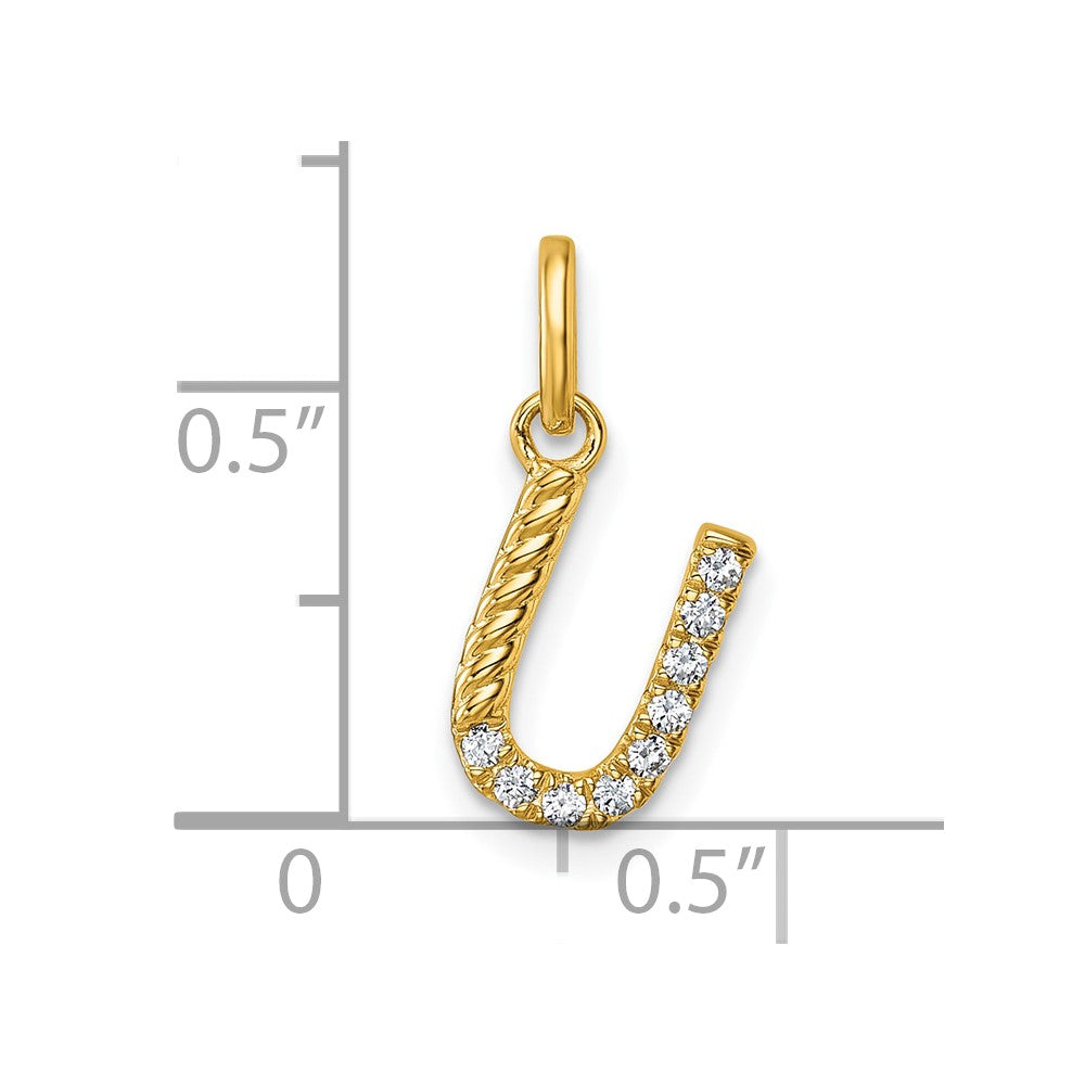 Twisted .10 ct. Diamond Initial U Charm - WBC