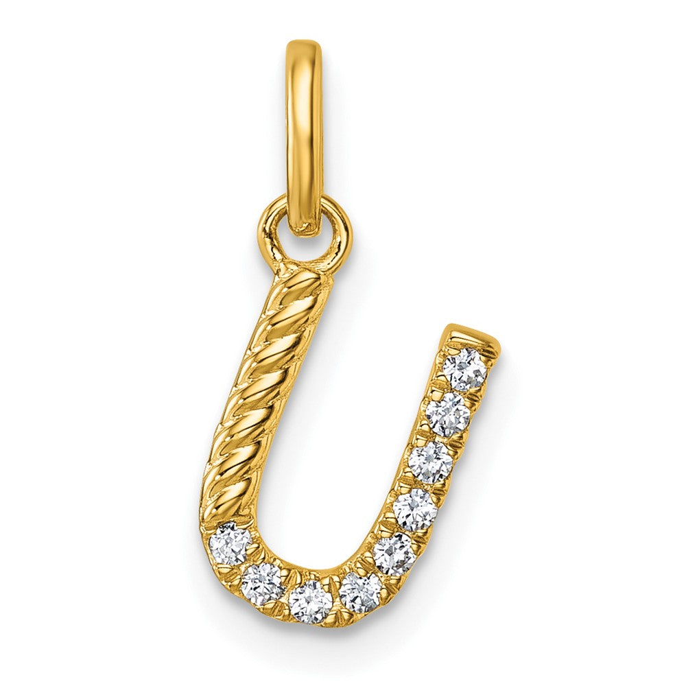 Twisted .10 ct. Diamond Initial U Charm - WBC